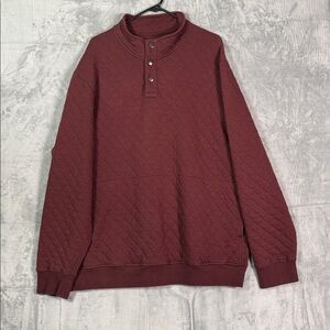 Duluth Trading Maroon Quilted Relaxed Fit 1/4 Snap Kangaroo Pullover Size XL